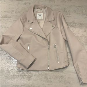 NWOT A&F Beige Leather Jacket